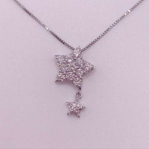14k Solid White Gold and Diamond Necklace